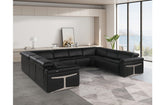 1126 DivanItalia Black 8-Piece Sectional with 4 Power Recliners and Power Headrests (No Consoles)Model:  1126-BLACK-8PC-4PWR-U-NC-SECTIONAL-GROUP